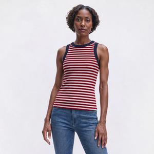 Petite Architect(R) Crew Neck Stripe Tank Top